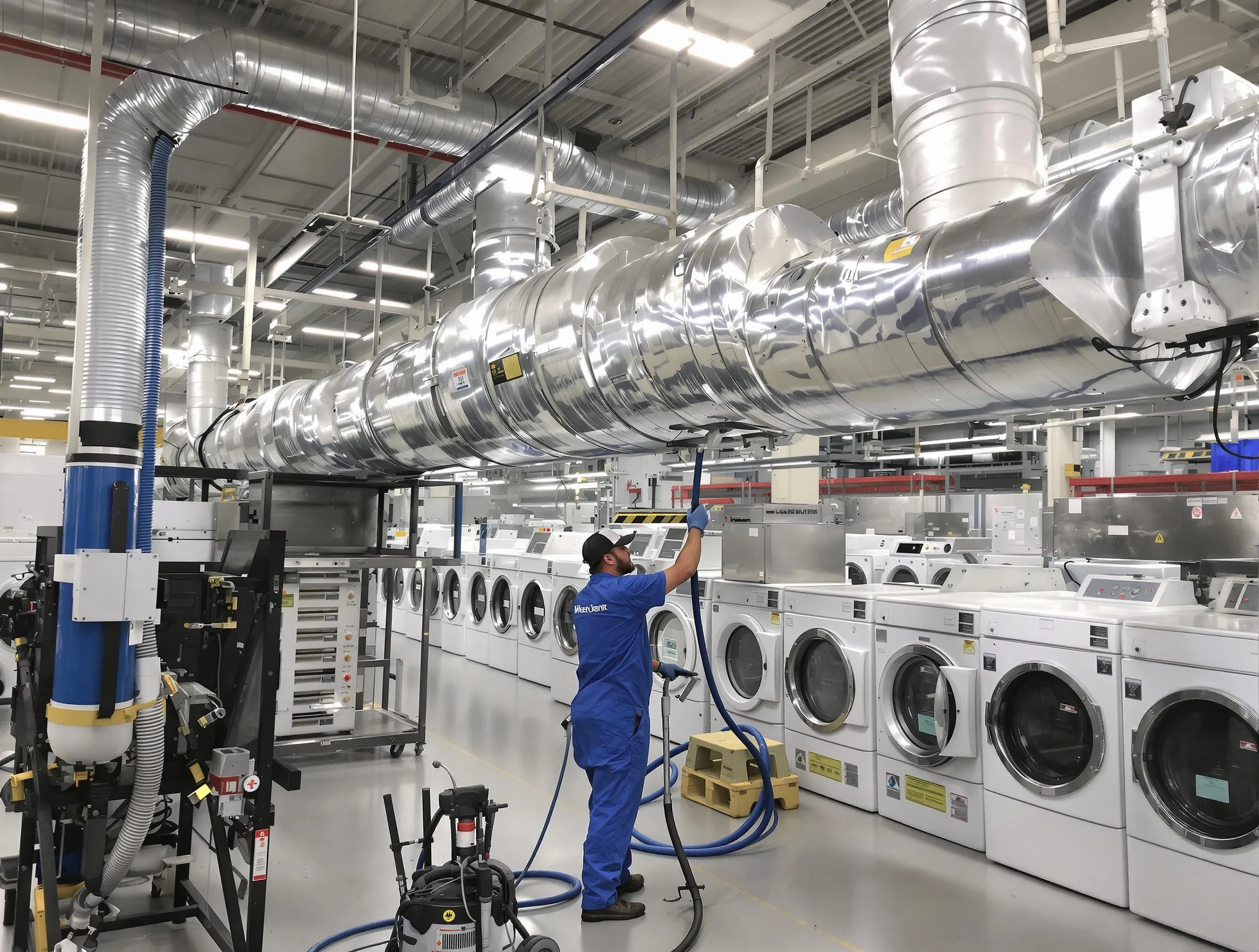 Pomona Dryer Vent Cleaning team performing heavy-duty industrial dryer vent cleaning in Pomona